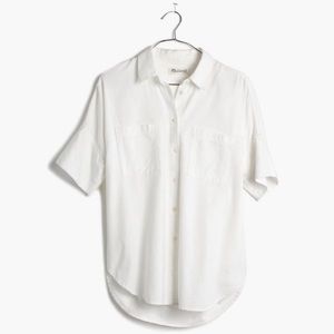 Madewell NWT Pure White Cotton Courier Shirt M